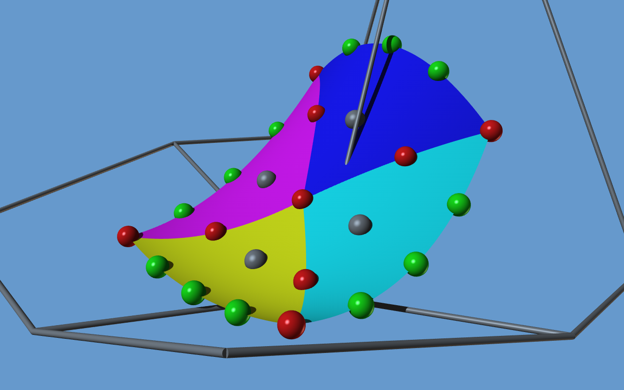 mid-edge subdivision spline approximated by four quadrics